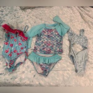 Bundle of 3 girls swimsuits - size 7/8 great condition